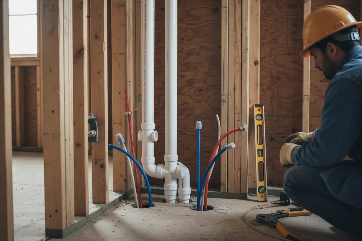 Drain and supply rough-in during Garbage Disposal Repair in Pennsylvania Furnace